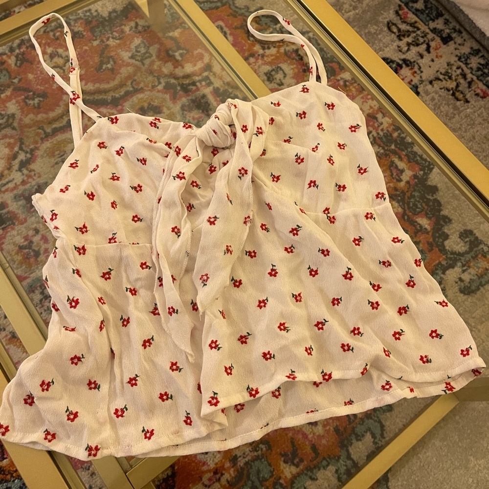Brandy Melville floral embroidered tank